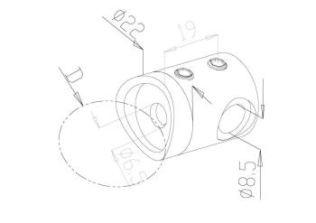 Cable cross bar holder - Model 6110 - left CAD Drawing